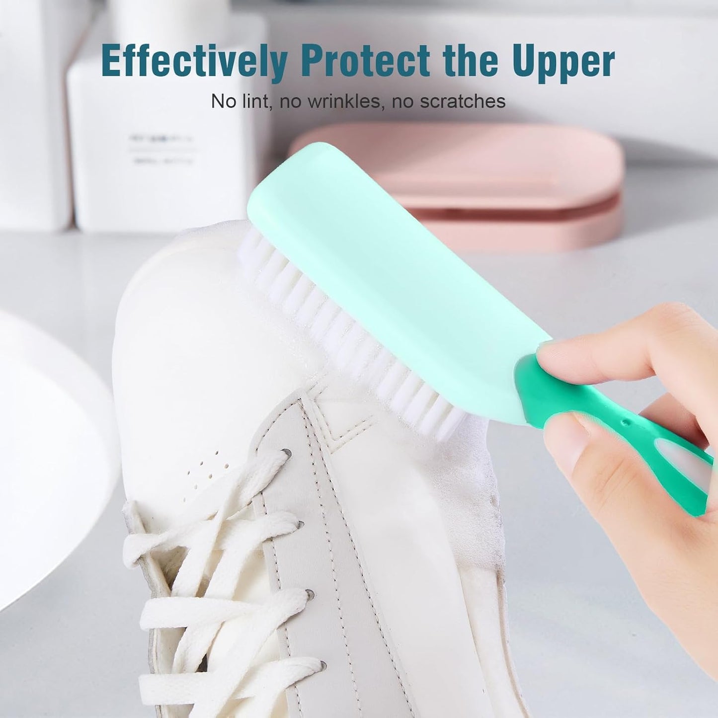 Professional Shoe Brush for Cleaning, Ergonomic Long Handle Shoe Cleaner Brush, Laundry Scrub Brush Sneaker Shoes Cleaning Scrubber with Soft Bristle