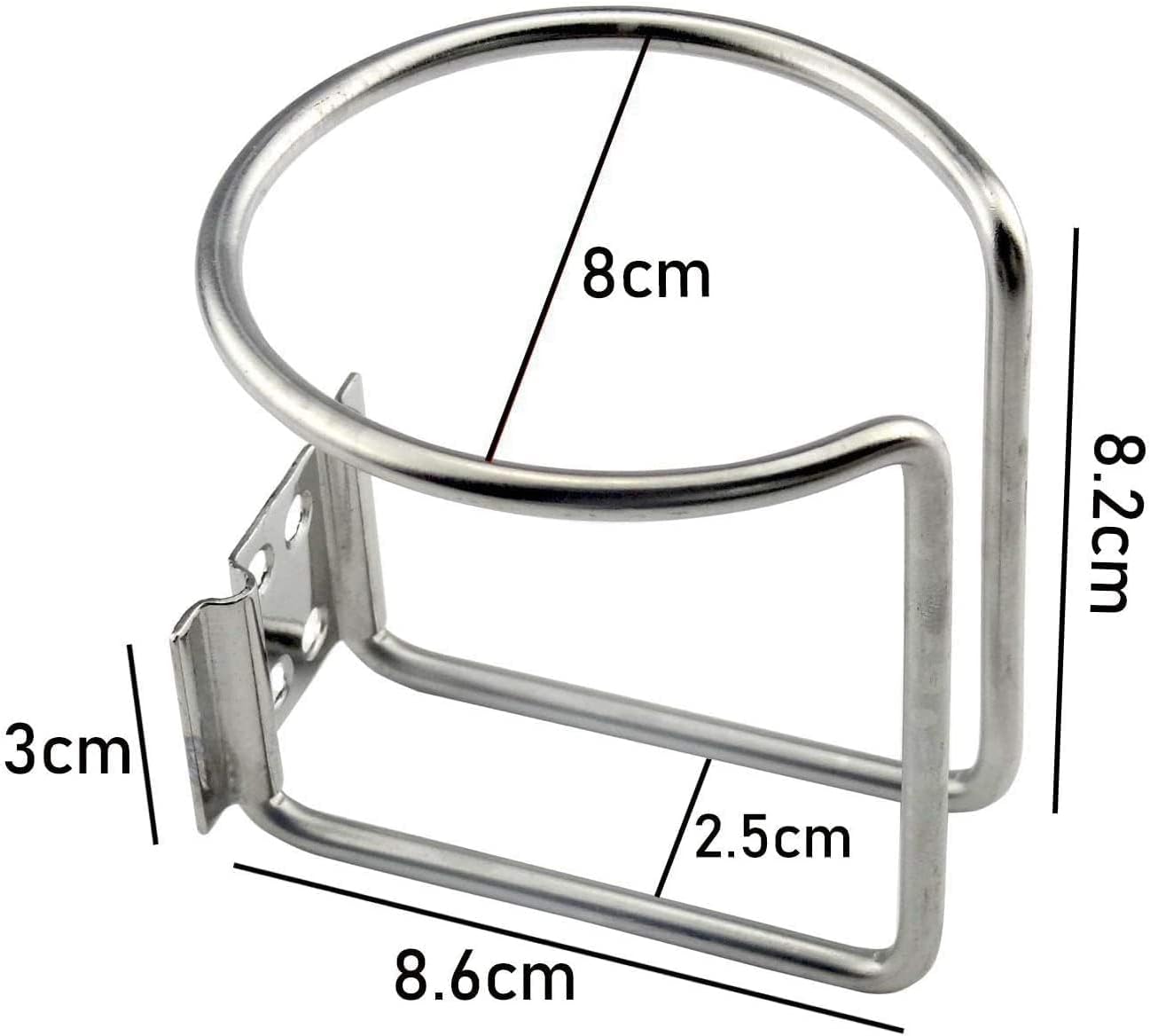 Z-Color 2pcs Stainless Steel Boat Ring Cup Drink Holder Universal Drinks Holders for Marine Yacht Truck RV Car Trailer Hardware