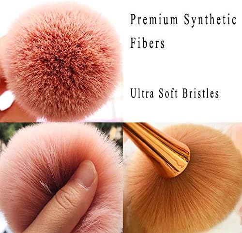 Super Large Mineral Powder Brush, Nail Brushes Kabuki Makeup Brushes Soft Fluffy Foundation Brush Blush Brush,Professional Powder Brushfor Daily Makeup(Rose Gold color) …