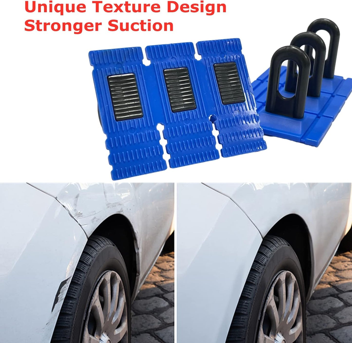 Paintless Dent Repair Tool Car Dent Puller Kit Heavy Duty Auto Body Dent Remover Glue Pulling Tabs Blue Gule Pull Tabs Powerful Body Repair Dent Removal Tools DIY Hand Tool for Car Dent Repair
