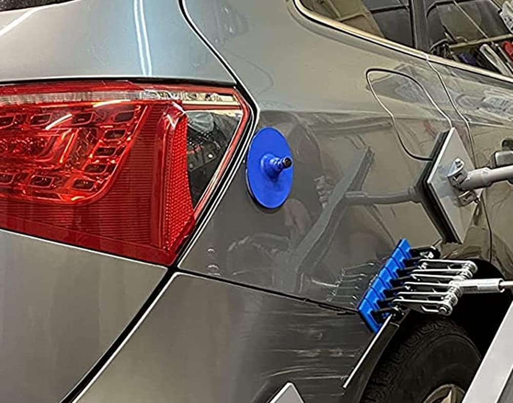 Paintless Dent Repair Tool Car Dent Puller Kit Heavy Duty Auto Body Dent Remover Glue Pulling Tabs Blue Gule Pull Tabs Powerful Body Repair Dent Removal Tools DIY Hand Tool for Car Dent Repair