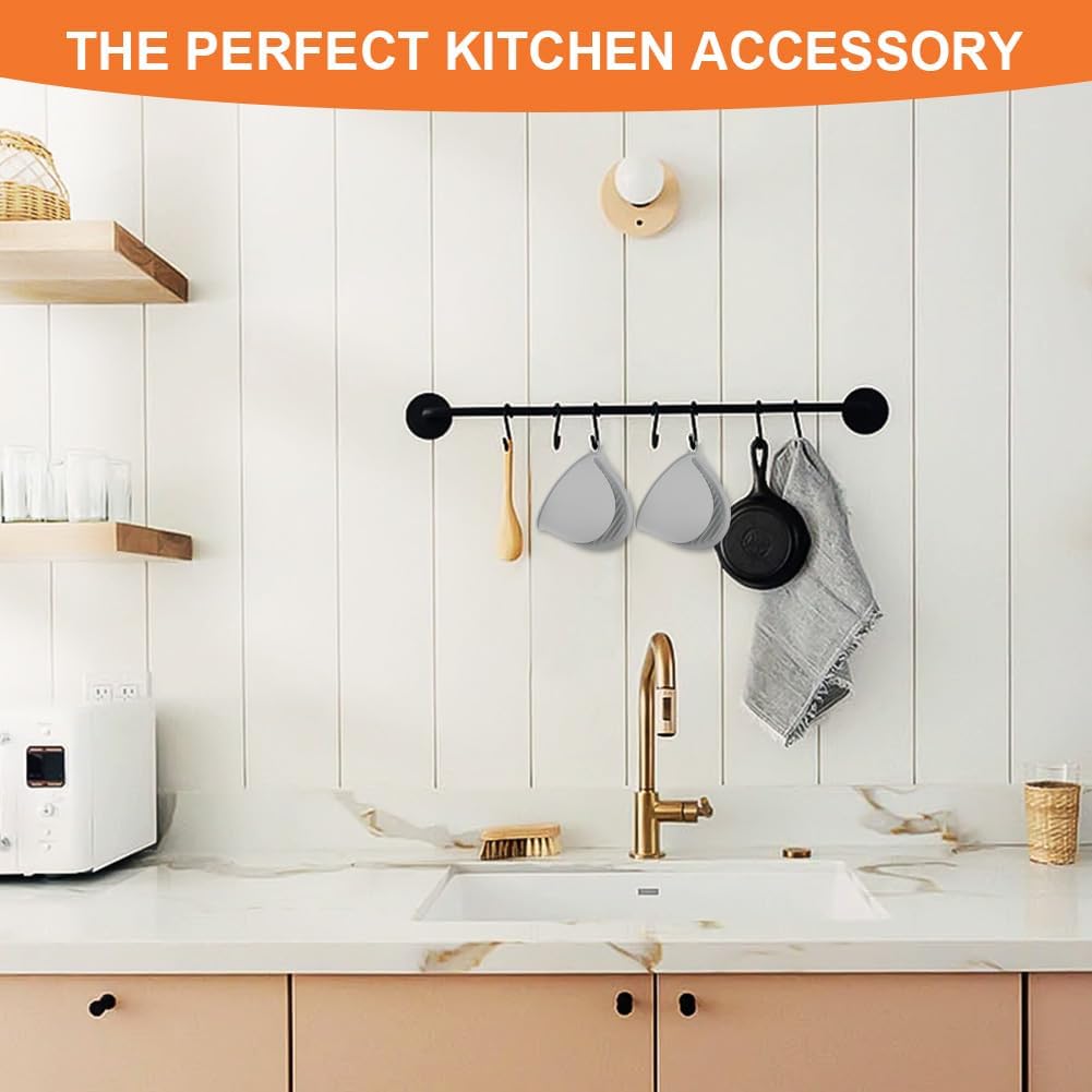 1 Pair Mini Silicone Oven Mitts, Heat Resistant Pot Holders Mitts, Cute Oven Pinch Grip Gloves, Small Potholders for Kitchen, Air Fryer Mitts Pair for Cooking, Baking and Grilling (Light Gray)
