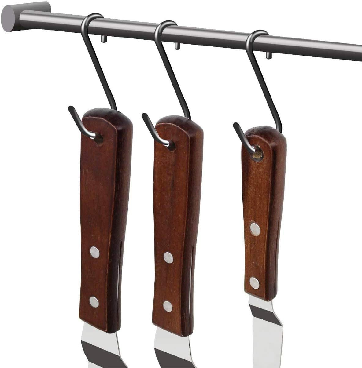 4PCS Offset Spatula Icing Spatula Set 4" 6" 8" 10" Professional Stainless Steel Cake Spatula Frosting Spatula Set with Wooden Handle (Angled)