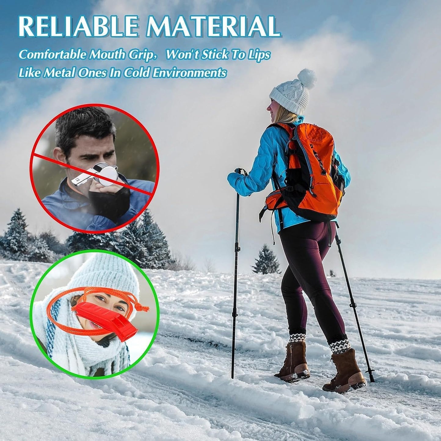 6Pcs Emergency Whistles, Safety Survival Whistles, Loud Floating Whistle with Adjustable Reflective Lanyard, for Boating, Swimming, Water Survival, Camping, Climbing, Hiking