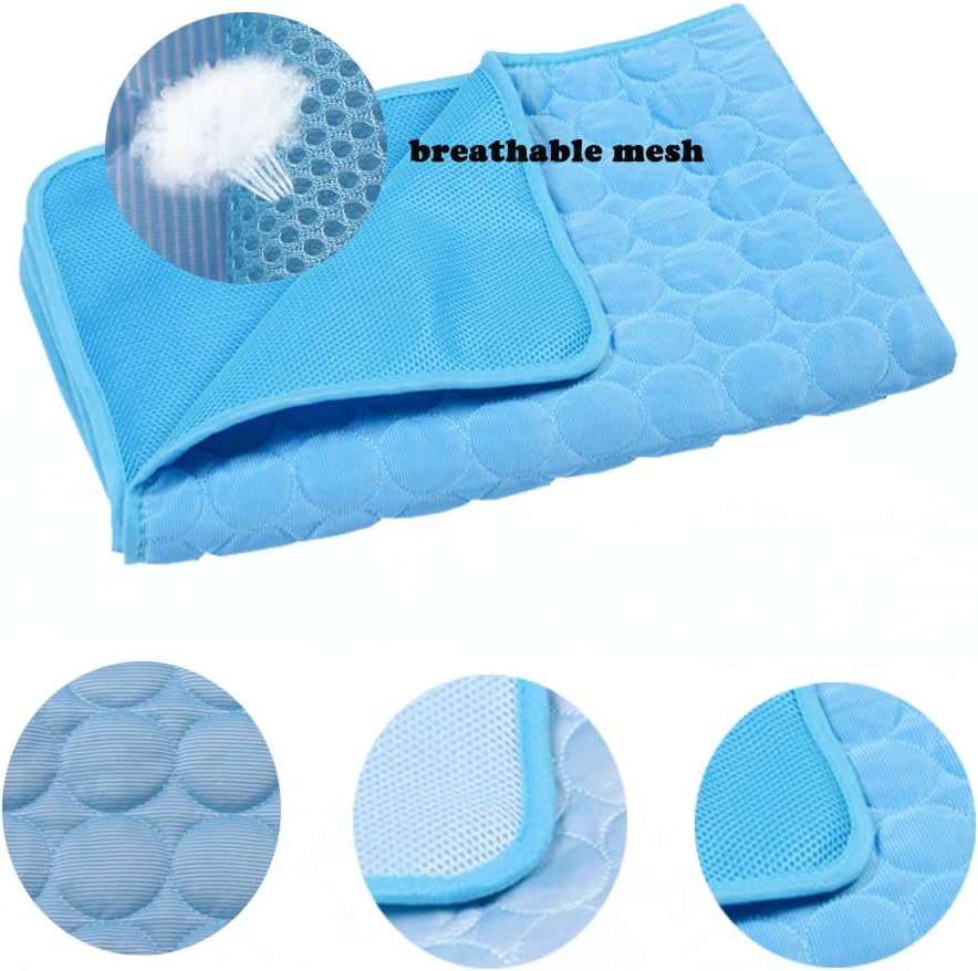 Pet Cooling Mat for Dogs, Pet Dog Self Cooling Pad, Ice Silk Self Cooling Mat Sleep Pad Foldable and Washable Summer Cool Mat Blanket for Cats, Kennels, Crates and Beds (Medium(23.6"*19.7"))