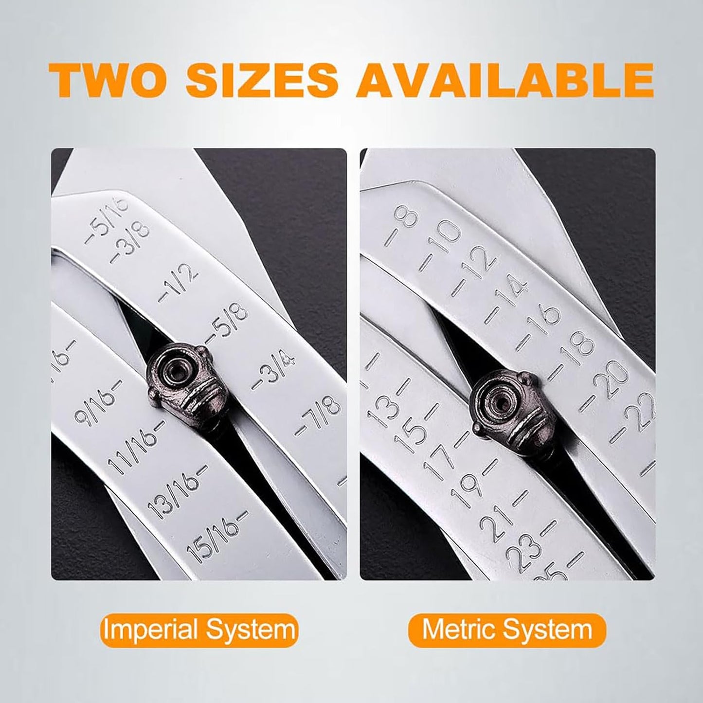 Portable Precise Thread Size Checker Keychain, Bolt Size Finder Keychain Measuring Both Metric & SAE Sizes, Compact Thread Measurement Tool for On-The-Go Convenience (2 Pcs)