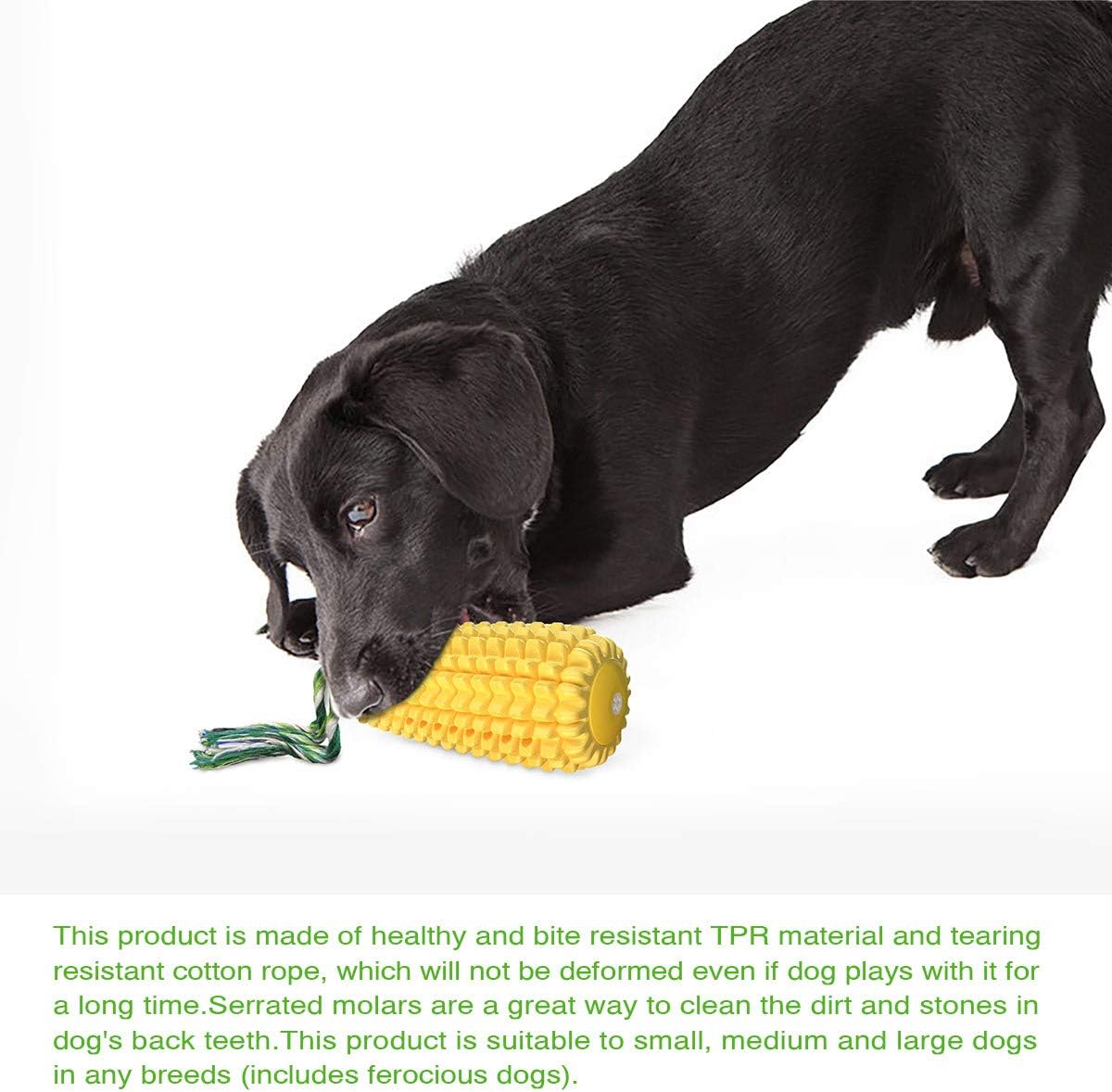 Dog Chew Toys for Aggressive Chewers, Indestructible Tough Durable Squeaky Interactive Dog Toys, Puppy Teeth Chew Corn Stick Toy for Small Medium Large Breed
