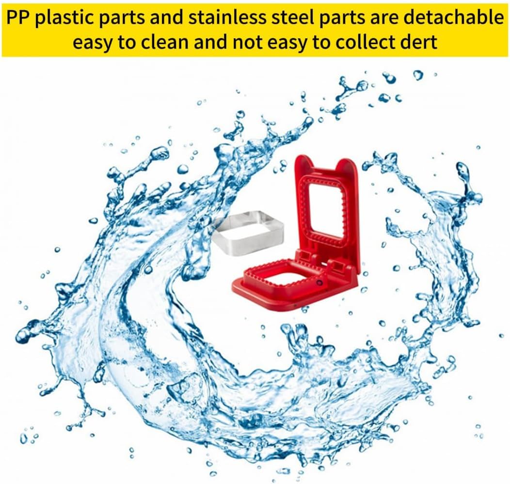 Sandwich Cutter and Sealer, Square Pocket Sandwiches Cutter Uncrustables Maker, Sandwich Cutters for kids love lunchables (Red)