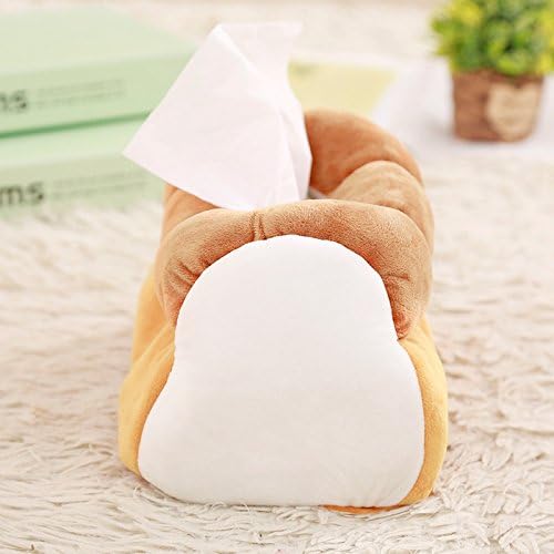 Plush Soft Tissue Case Box Holder - Funny Cute Tissue Box Holder Yellow Simulation Toast Bread Plush Tissue Box for Car,Home,Office