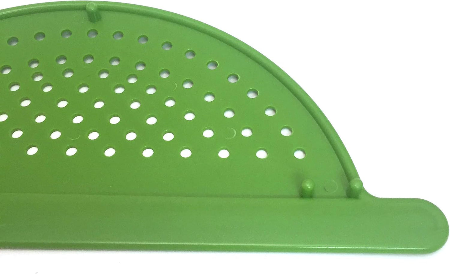 Plastic Kitchen Pot Strainer with Handle - Hand Held Flat Crescent Small Drainer - Handheld for Straining Grease Pasta Spaghetti Water