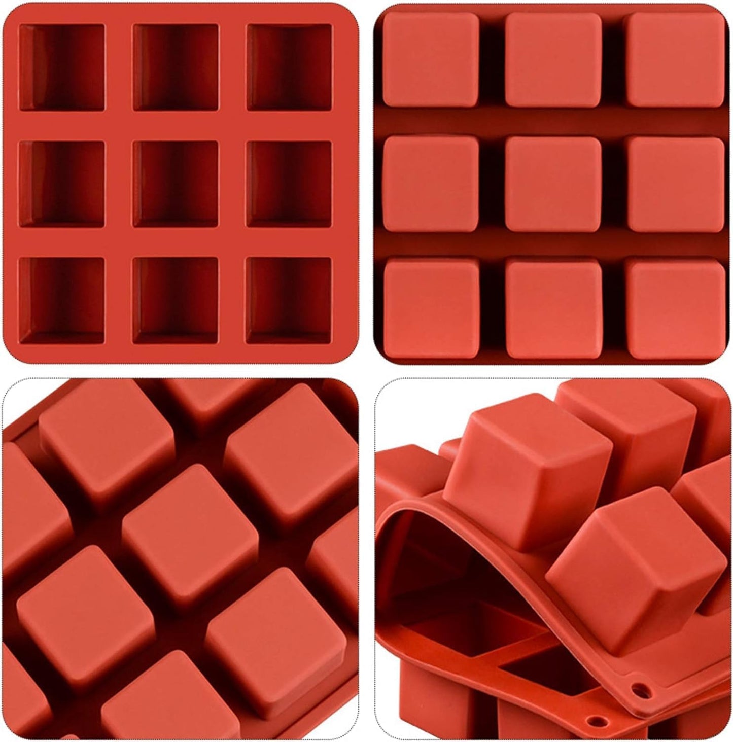 Silicone Square Mold, 2" x 2" x 2" Cube Cake Mold Non-Stick Baking Mold for Mousse Cake, Chocolate, Truffle, Ice Cube