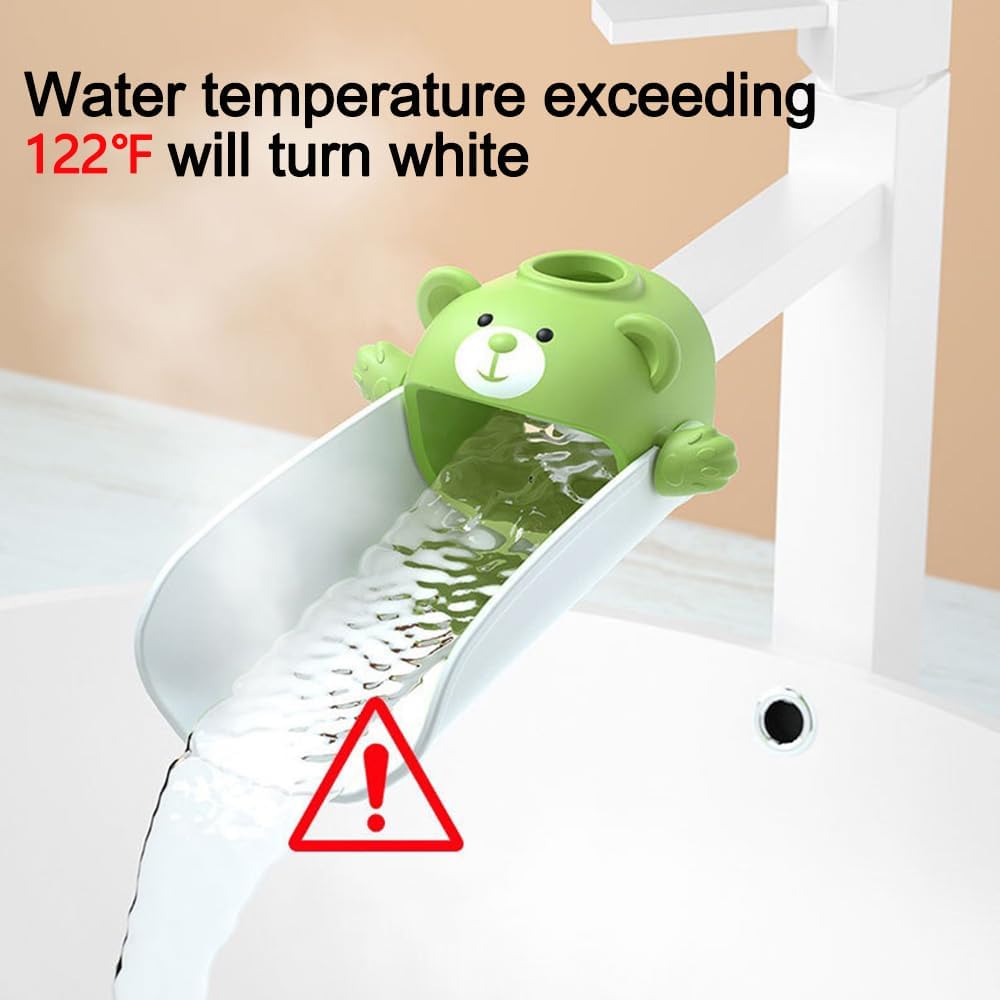 Faucet Extender for sink Easy Use Sink Faucet Extenders with Temperature Sensitive for Toddlers, Kids Hand Washing Faucet Extension for Bathroom Sink, Kitchen, Green