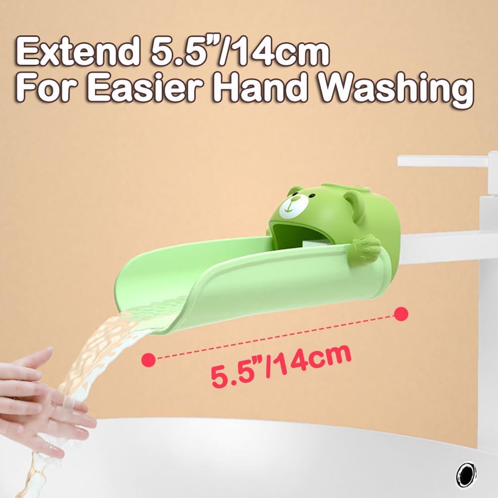 Faucet Extender for sink Easy Use Sink Faucet Extenders with Temperature Sensitive for Toddlers, Kids Hand Washing Faucet Extension for Bathroom Sink, Kitchen, Green