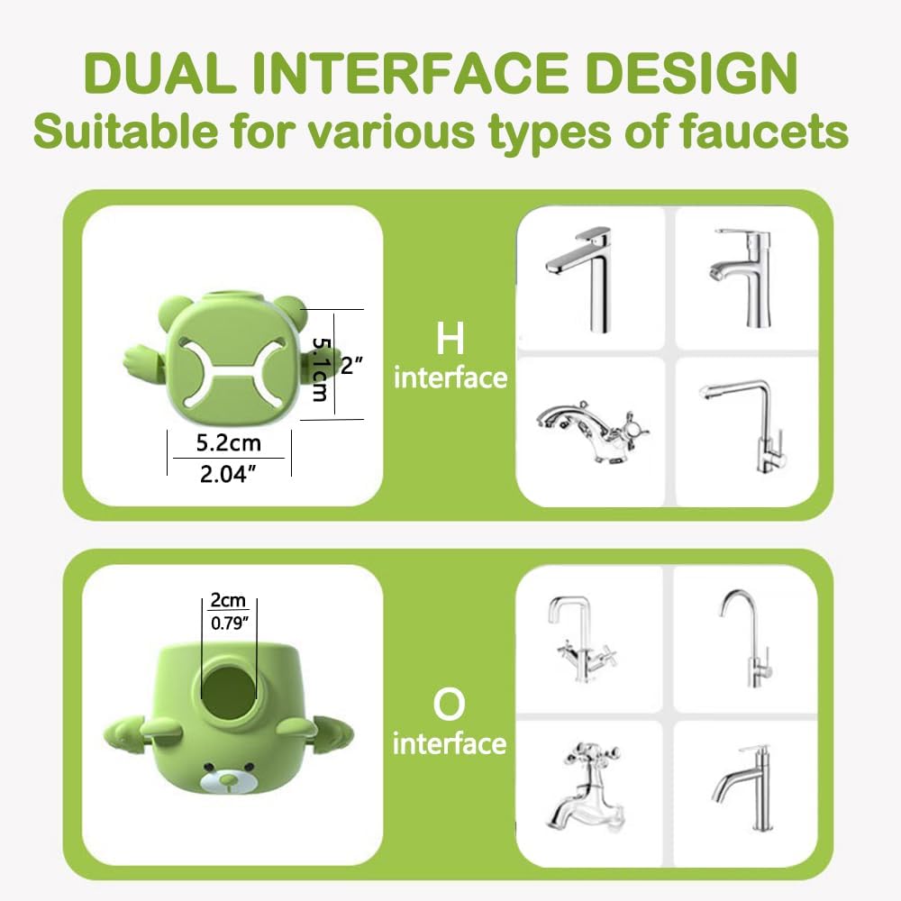 Faucet Extender for sink Easy Use Sink Faucet Extenders with Temperature Sensitive for Toddlers, Kids Hand Washing Faucet Extension for Bathroom Sink, Kitchen, Green