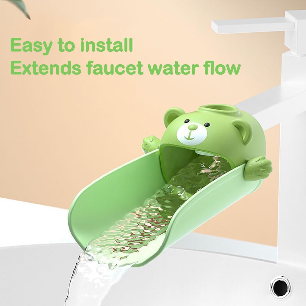Faucet Extender for sink Easy Use Sink Faucet Extenders with Temperature Sensitive for Toddlers, Kids Hand Washing Faucet Extension for Bathroom Sink, Kitchen, Green
