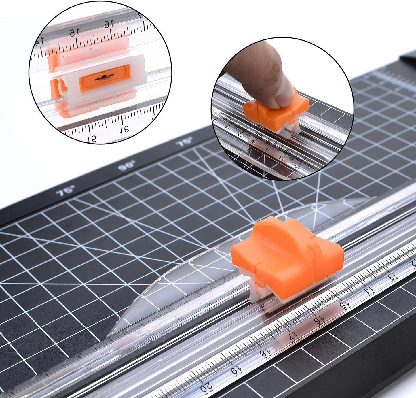 Paper Cutter Replacement Blade with Automatic Security Safeguard Design for A4 Black and White Paper Trimmer (5 Pack)
