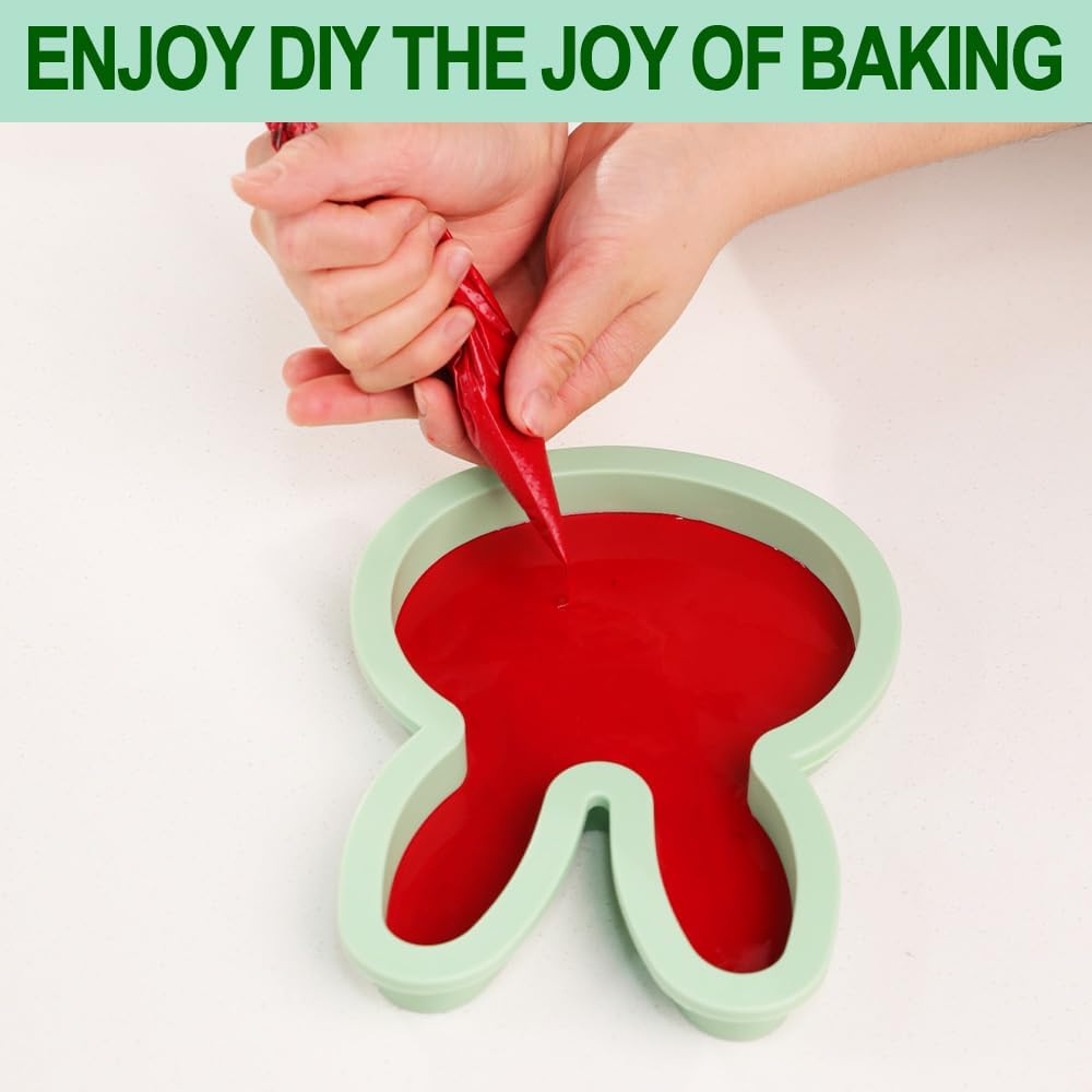 2Pcs Bunny Cake Molds, Rabbit Silicone Layer Cake Pans Sheets, Fondant Pop Cake Pancakes Chocolate Pie Dessert Mould Christmas Birthday Party Kids Children Home Bakery