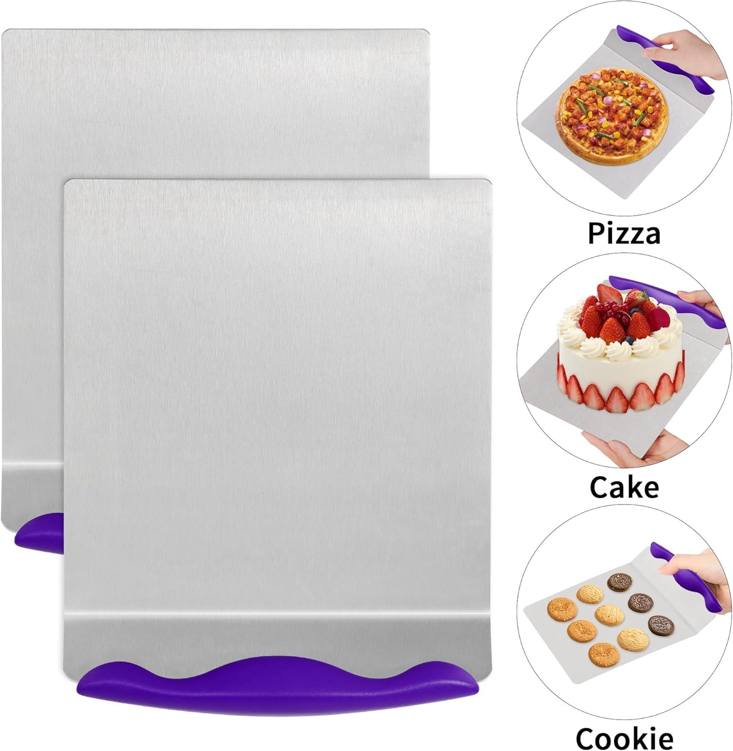 Cake Safe Lifter Stainless Steel Pizza Transfer Shovel Square Cake Tray Moving Plate Tool Cookie Spatula