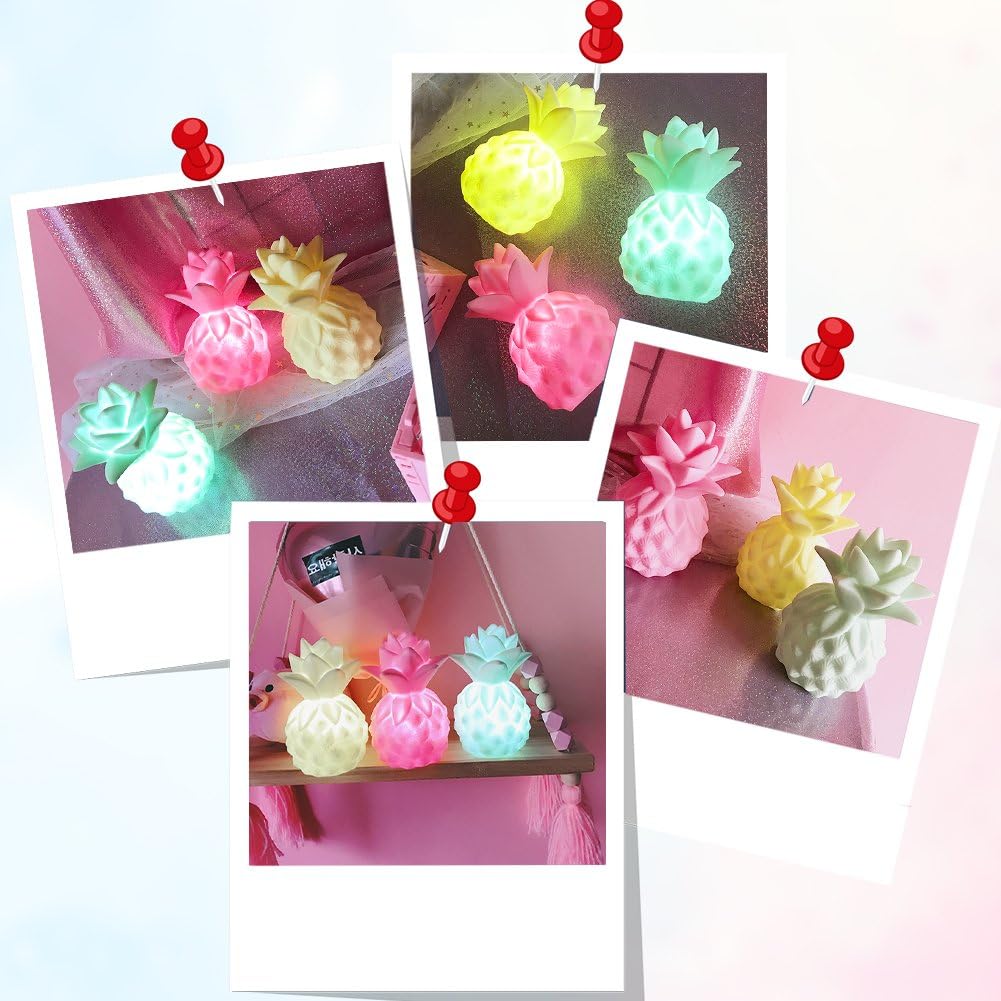 Pineapple Night Lights LED Pineapple Lamp Pineapple Gifts for Girls Teens Pineapple Decor Pineapple Lights Pineapple Decorations for Home Party Living Room Bedroom Valentine's Gifts 3 Pack