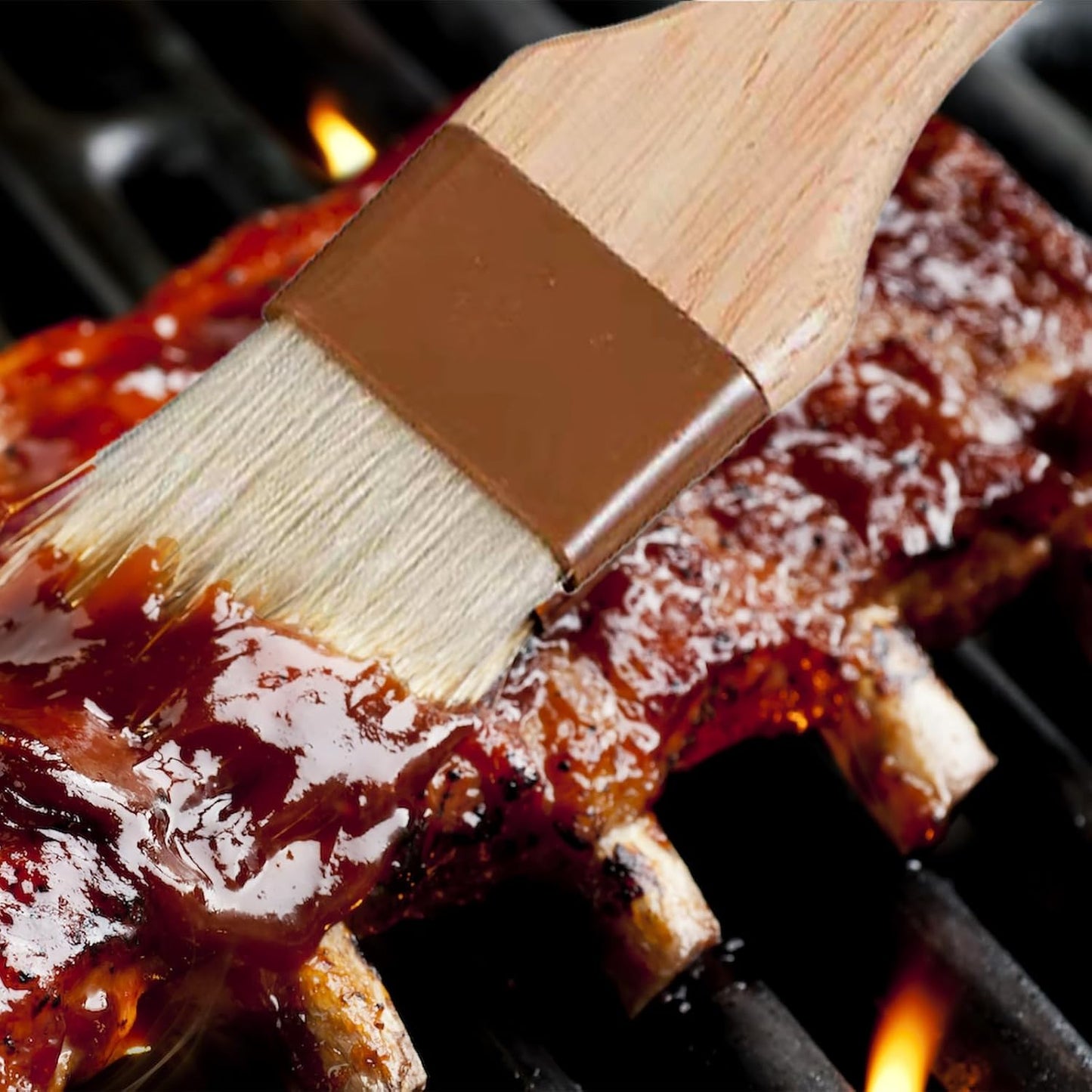 Pastry Brush for Baking Cooking Kitchen, Hardwood Handle Basting Brush for Spreading Oil BBQ Grilling Sauce Baster Marinade