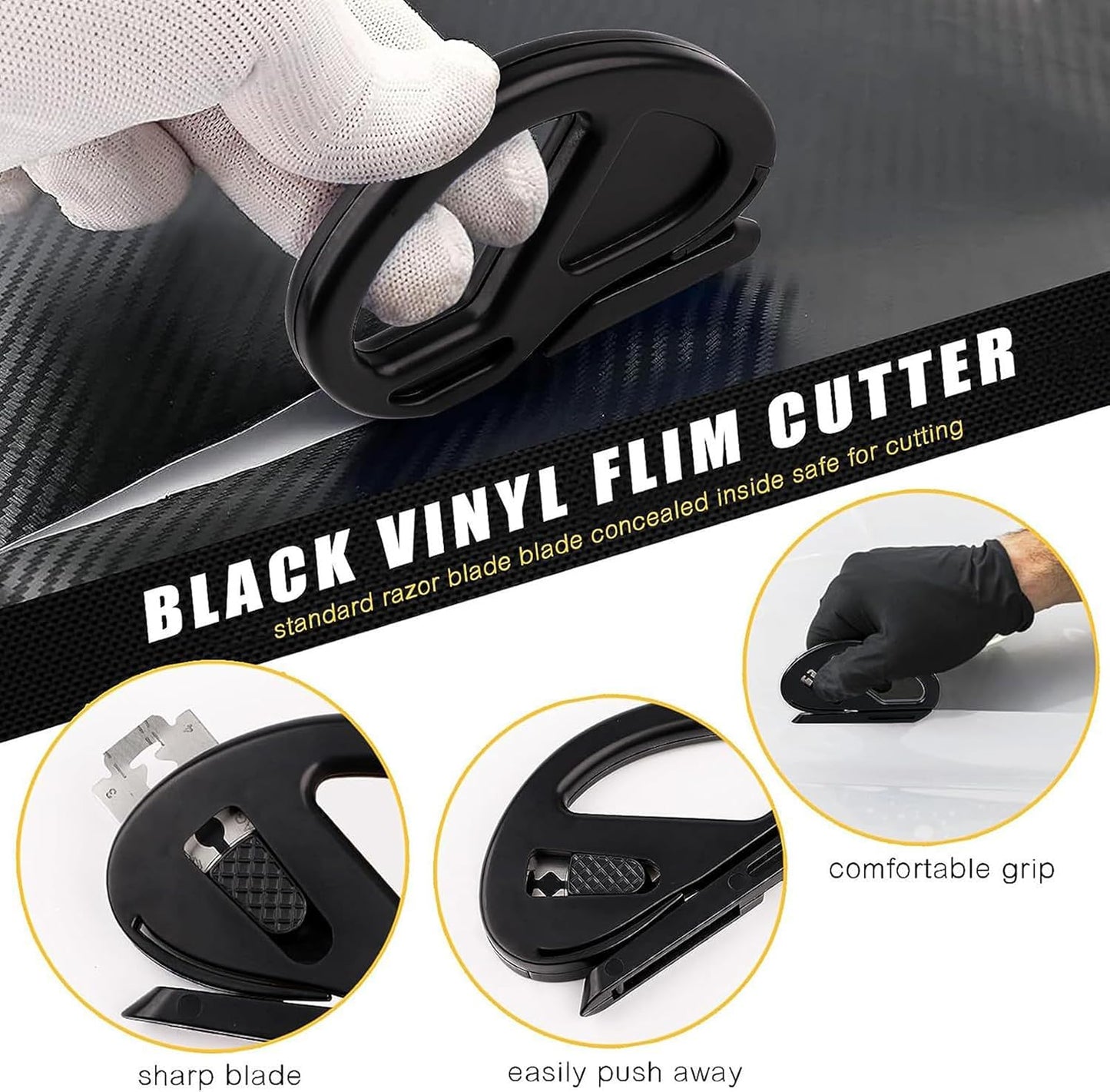3Pack Safety Wrapping Paper Cutter Vinyl Film Cutter Car Wraps Knife Craft Vinyl Knife Utility Knife