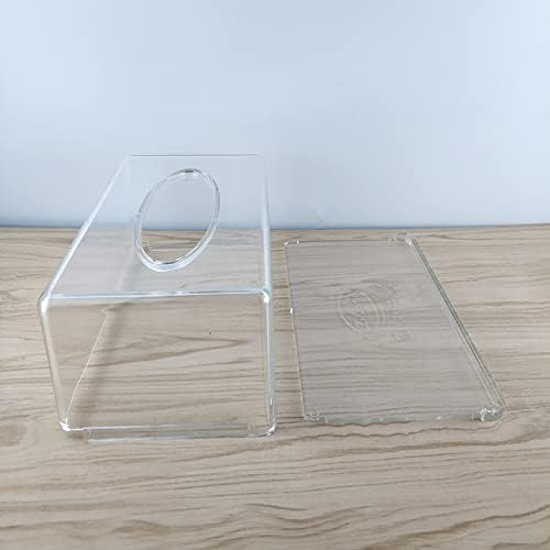 Facial Tissue Box Cover Holder- Rectangle Organizer for Bathroom Vanity, Countertops, Tables, Clear Acrylic
