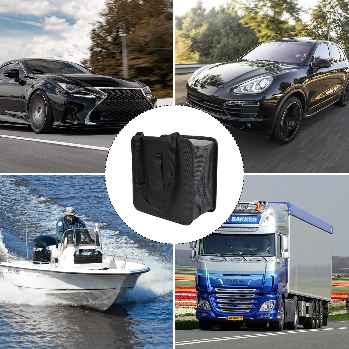 Foldable Car Trash Can, 1.85 Gallons Hanging Waterproof Leakproof Trash Can Storage Bag for Car with Large Capacity, Car Interior Accessories (Black, Small)