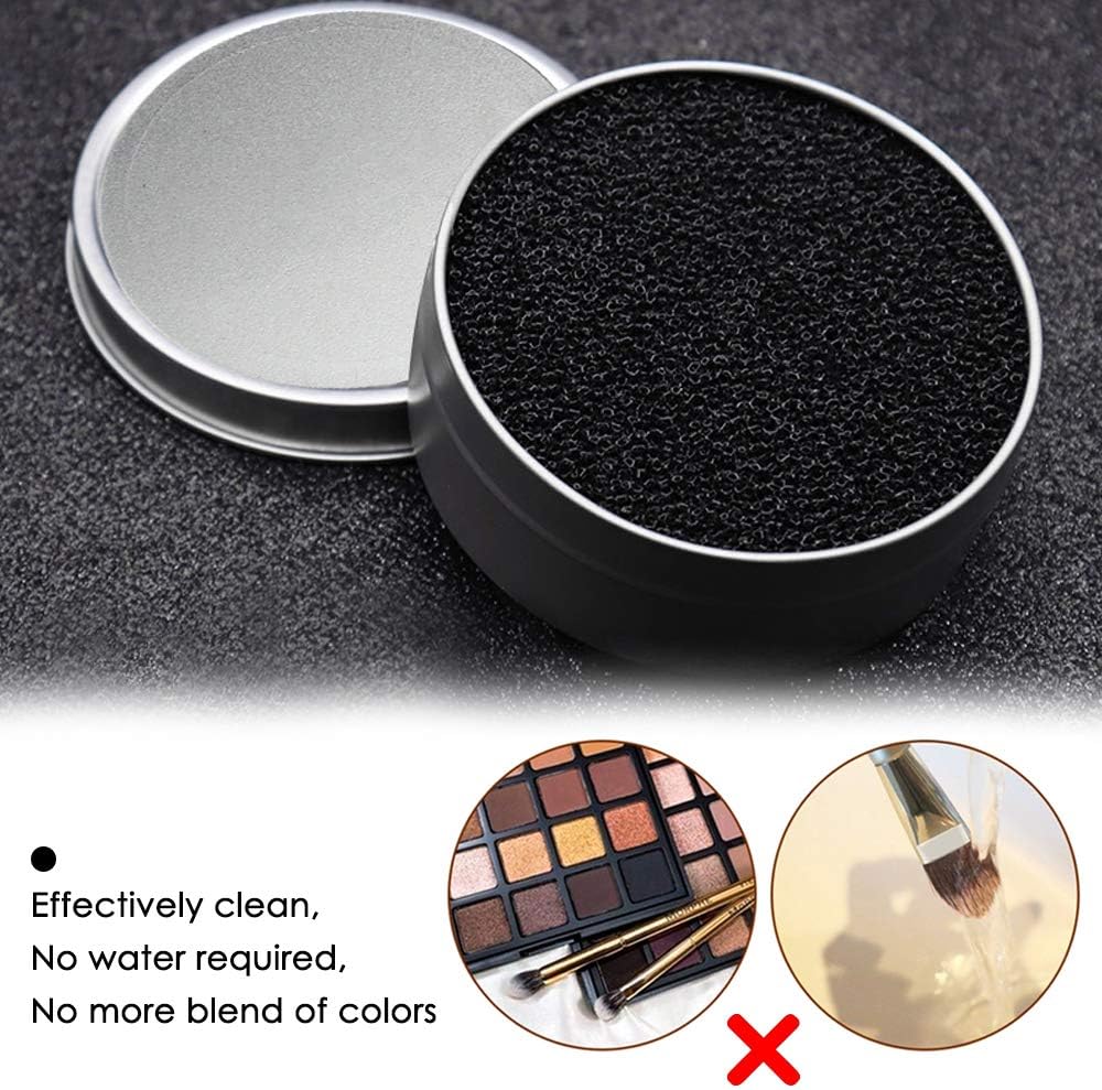 Set of 8, Brush Color Removal Sponge,  4 Pieces Makeup Brush Quick Cleaner Sponge with 4 Replacement Sponges