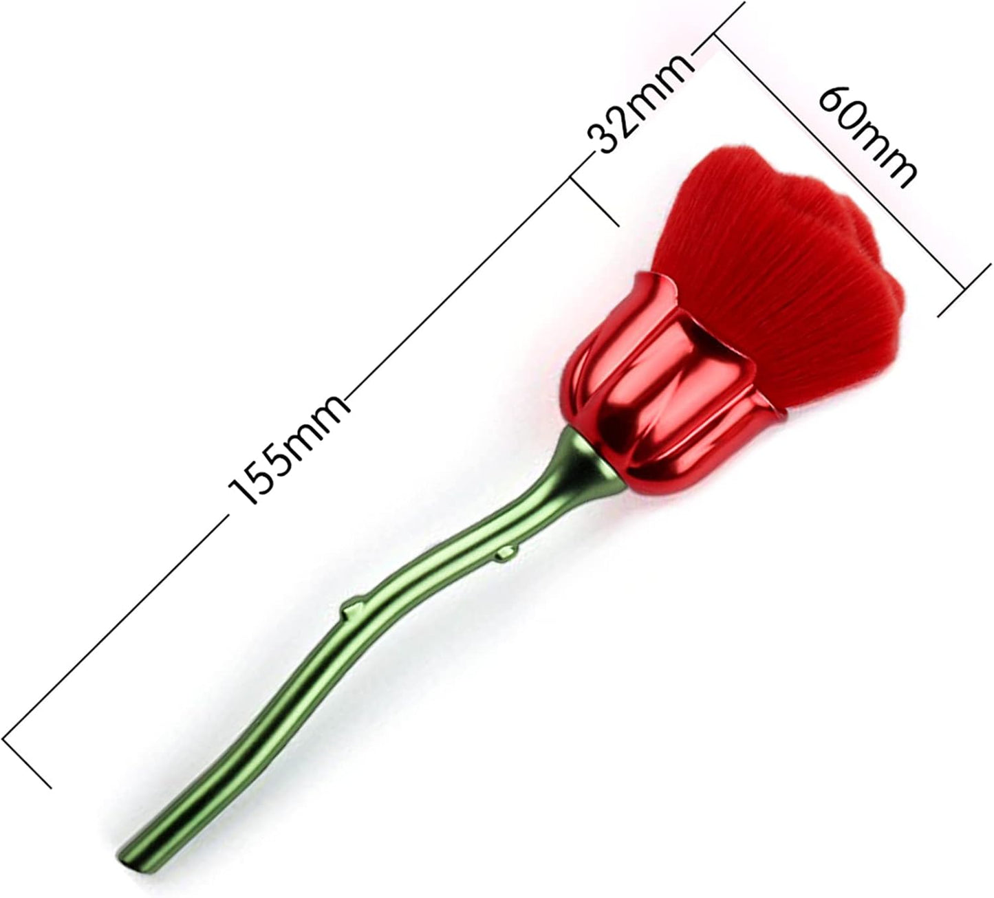 2 Pieces Rose Makeup Brushes Blush Brush Large Face Powder Makeup Brushes kabuki brushes for Powder Cosmetic Loose Powder Brush Nail Dust Brush (Red/Blue)