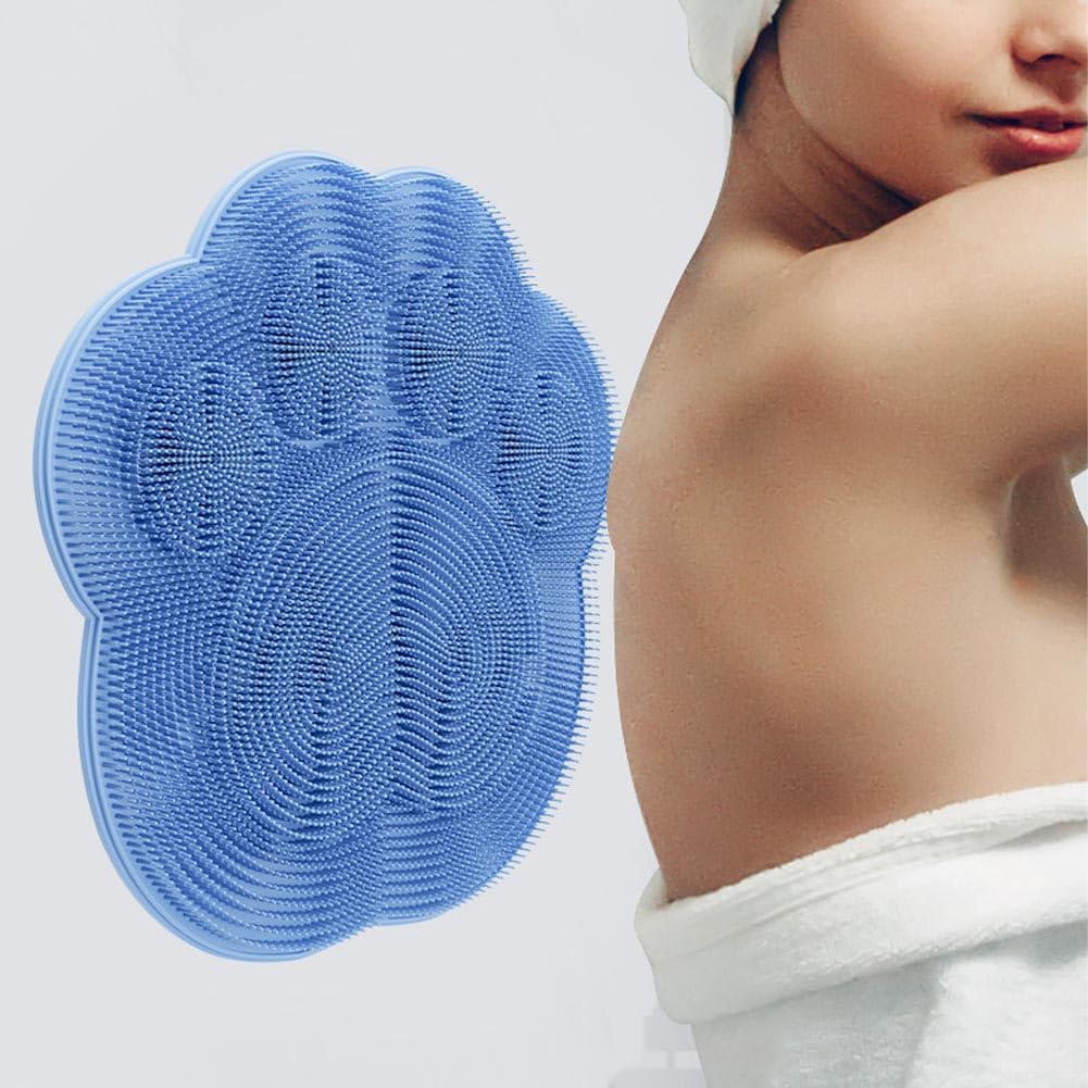 Shower Foot Scrubber Mat, Back Washer Exfoliating Bath Wash Pad, Wall Mounted Slip Suction Cups for Use in Cleaner Men and Women