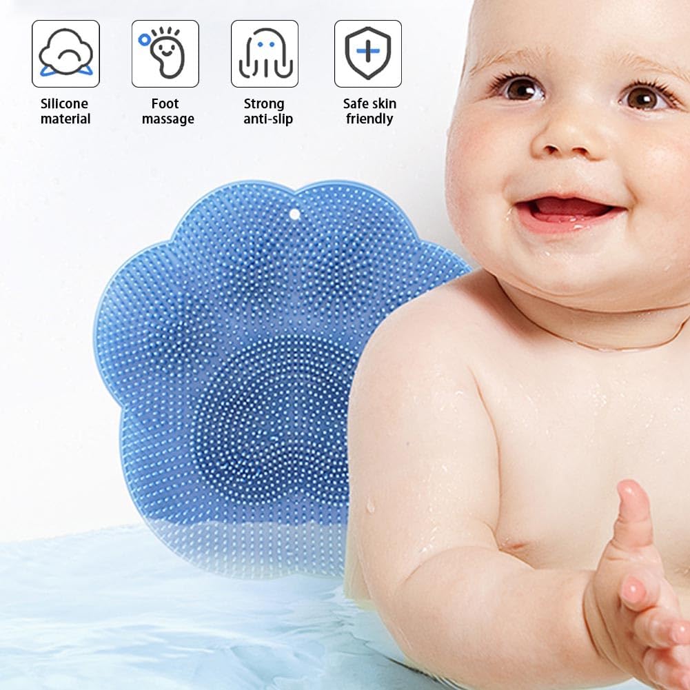 Shower Foot Scrubber Mat, Back Washer Exfoliating Bath Wash Pad, Wall Mounted Slip Suction Cups for Use in Cleaner Men and Women
