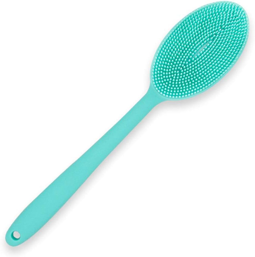 Loofah Exfoliating Body Scrubber 2 in 1 Face And Body Silicone Scrubber - Silicone Shower Brush Bath Sponge Loofa