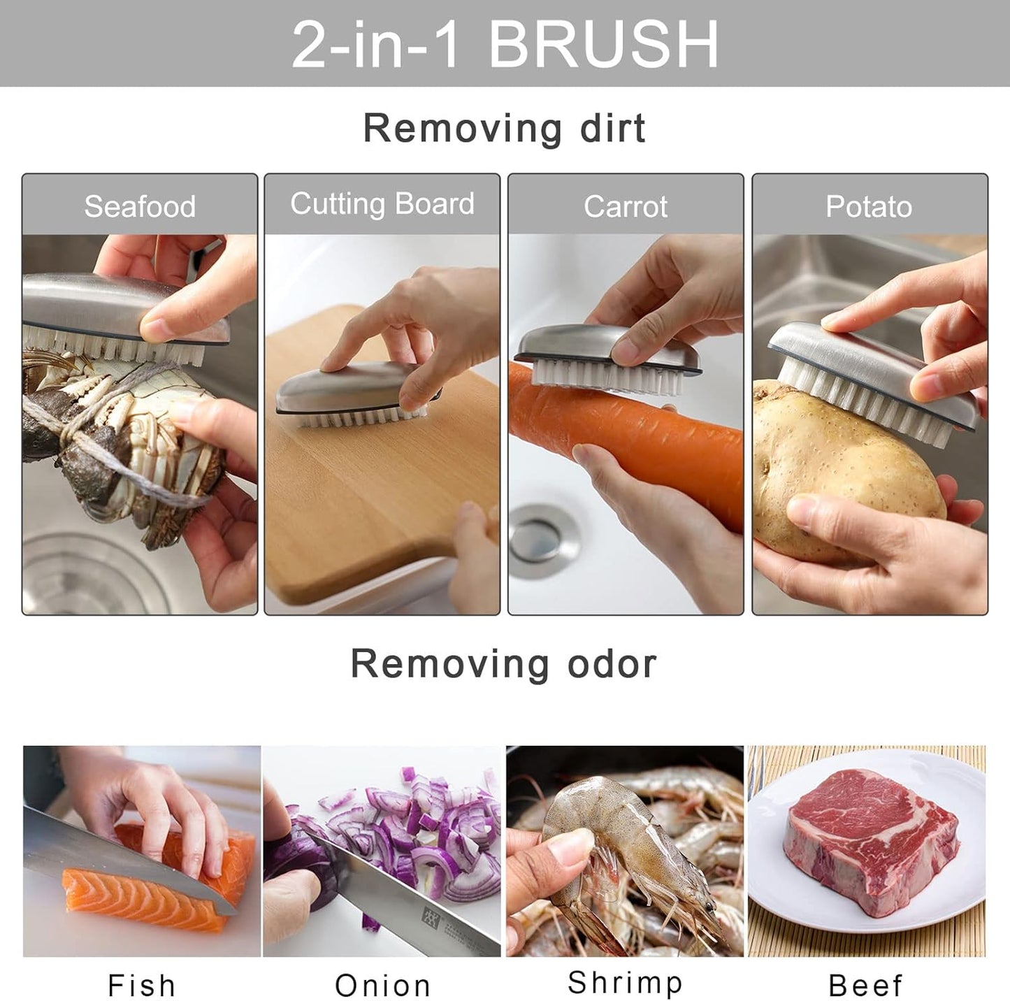 4 Pieces Nail Cleaning Brush,  Stainless Steel Fingernail Hand Scrubbing Brushes for Nails Toes Pedicure Nail Cleaning and Scrubbing