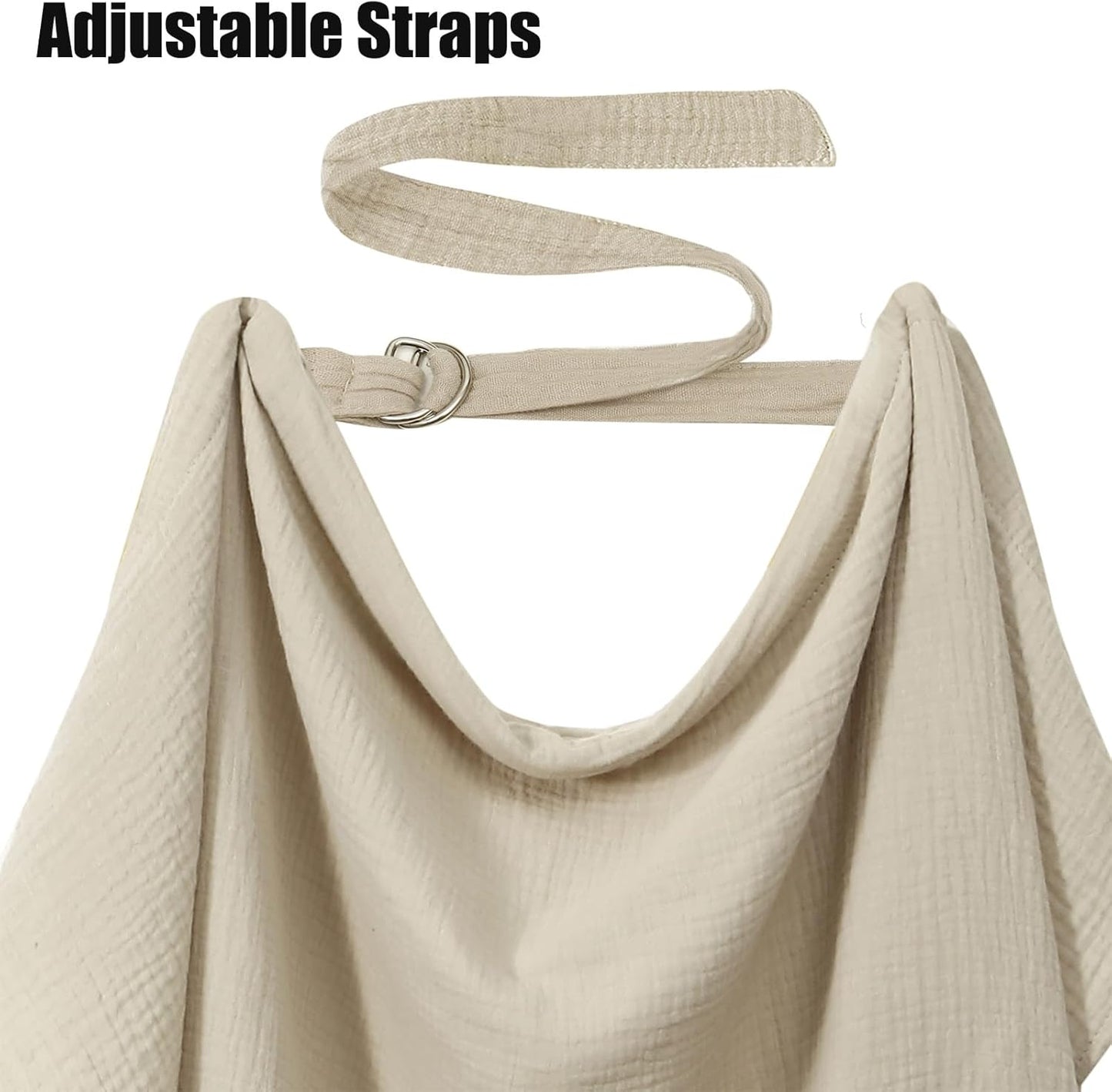 Breastfeeding Cover, Nursing Cover Breastfeeding, Breathable Muslin Nursing Poncho, Neck Insert with Rigid Hoop for Mom, Multi-use Privacy Nursing Apron Carseat Cover