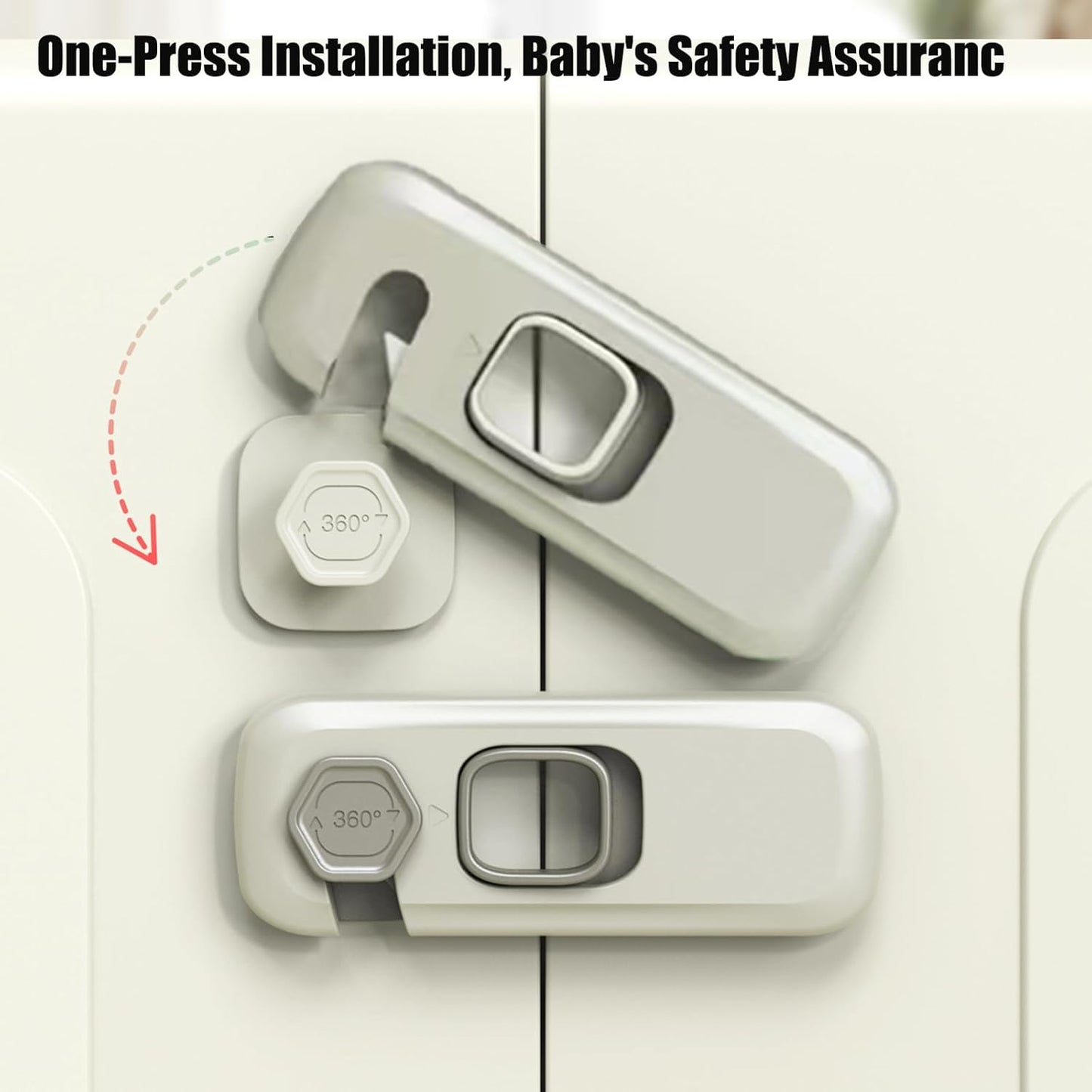 5 Pack Fridge Locks Child Safey, Child Freezer Lock, Baby Fridge Door Latches with Adhesive, Child Locks for Cabinets, Cupboard, Ovens