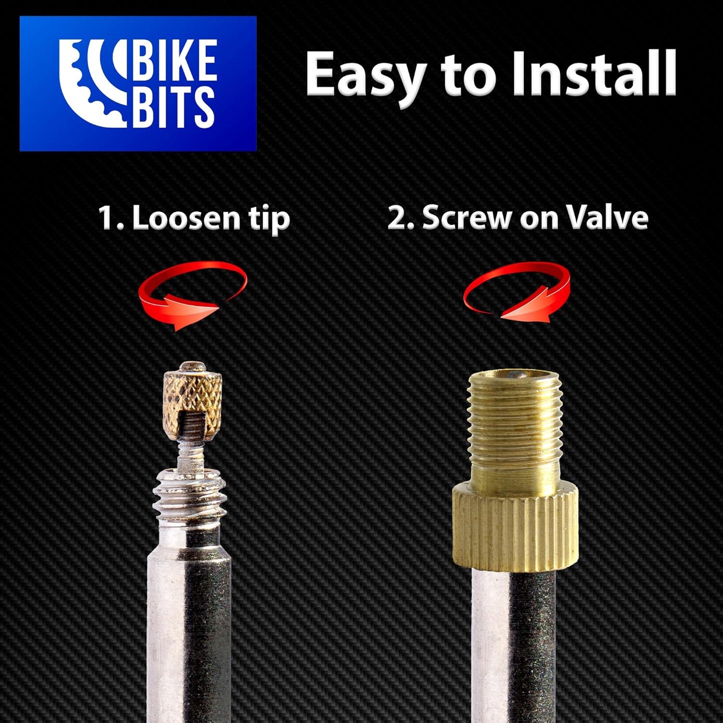 Brass Presta Valve Adapter - Convert Presta to Schrader - French/UK to US - Inflate Tire Using Standard Pump or Air Compressor (4 Pack)