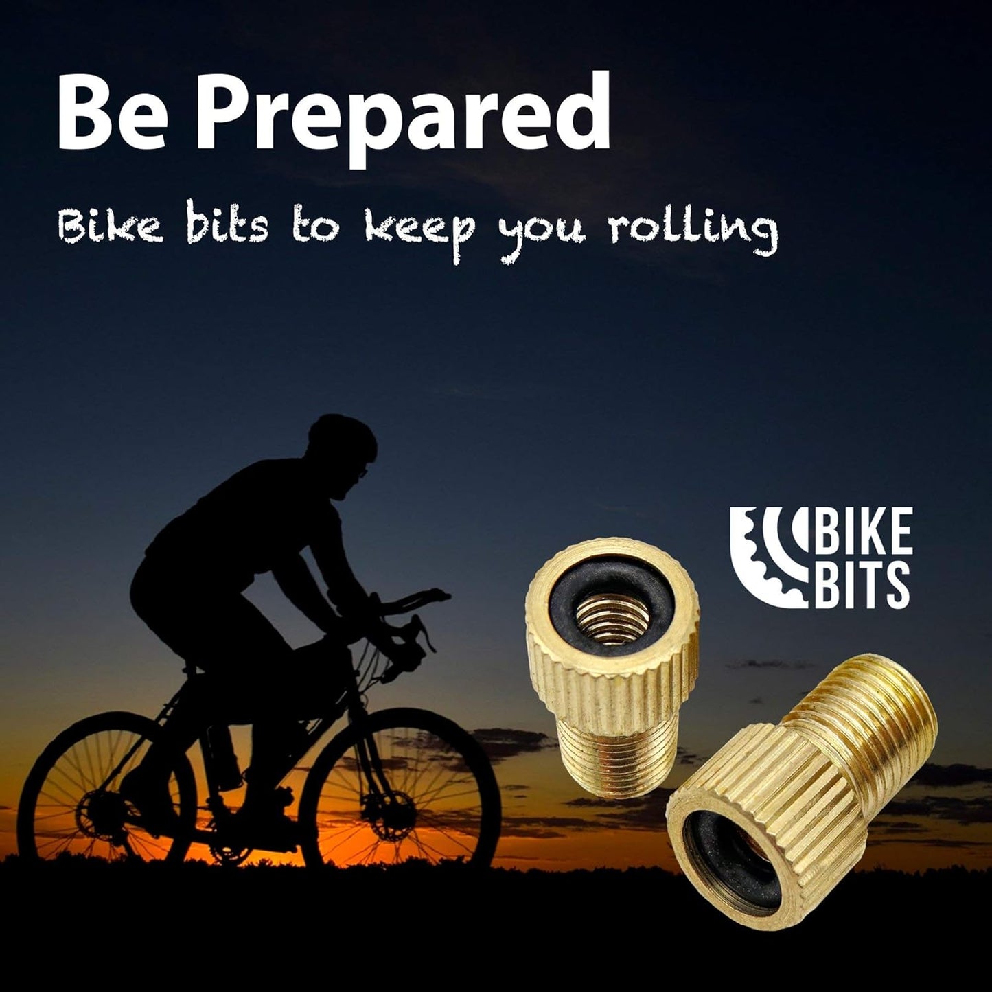 Brass Presta Valve Adapter - Convert Presta to Schrader - French/UK to US - Inflate Tire Using Standard Pump or Air Compressor (4 Pack)