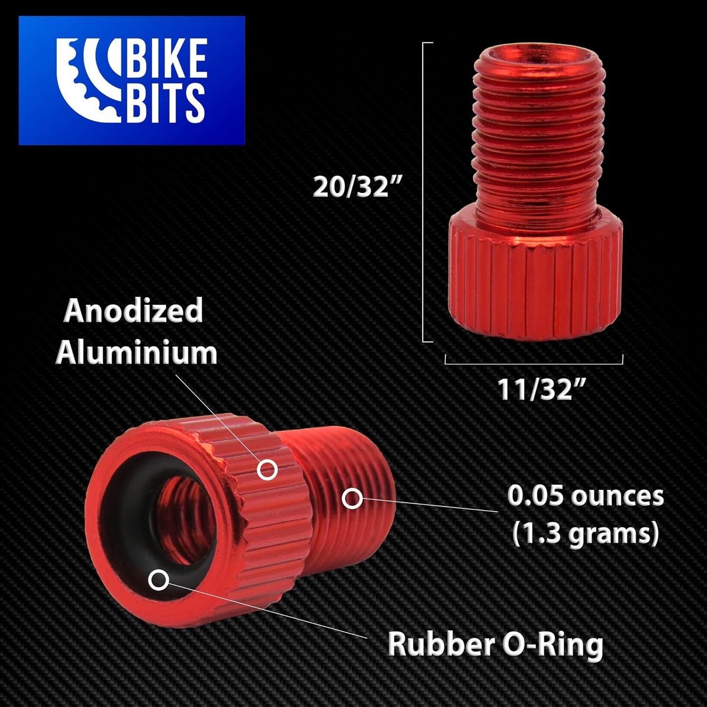 Presta Valve Adapter - Convert Presta to Schrader - French/UK to US - Inflate Tire Using Standard Pump Air Compressor