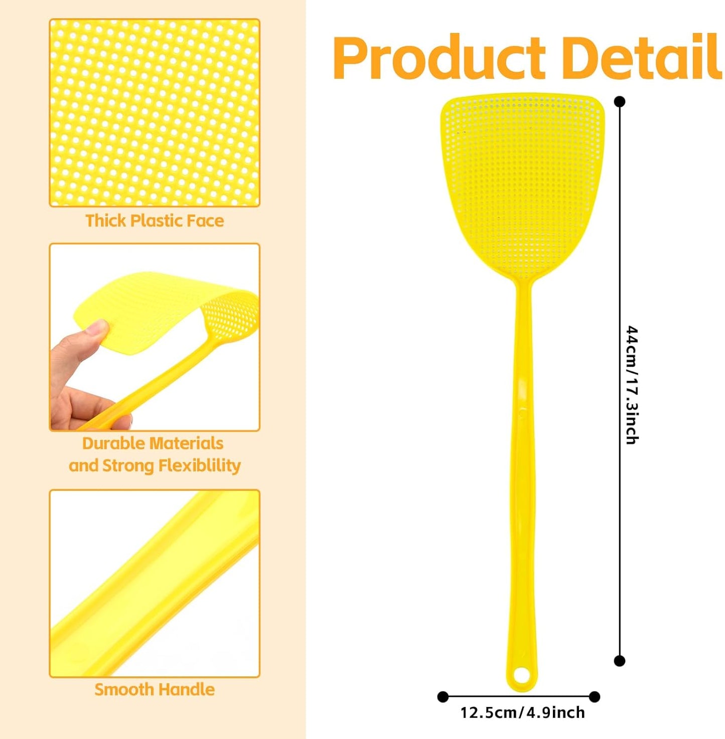 Plastic Fly Swatter, 10 Pack Multi-Color Strong Fly Killer, Manual Pest Control Fly Catcher for Indoor Outdoor Mosquitoes, Flies, Spiders, Insect