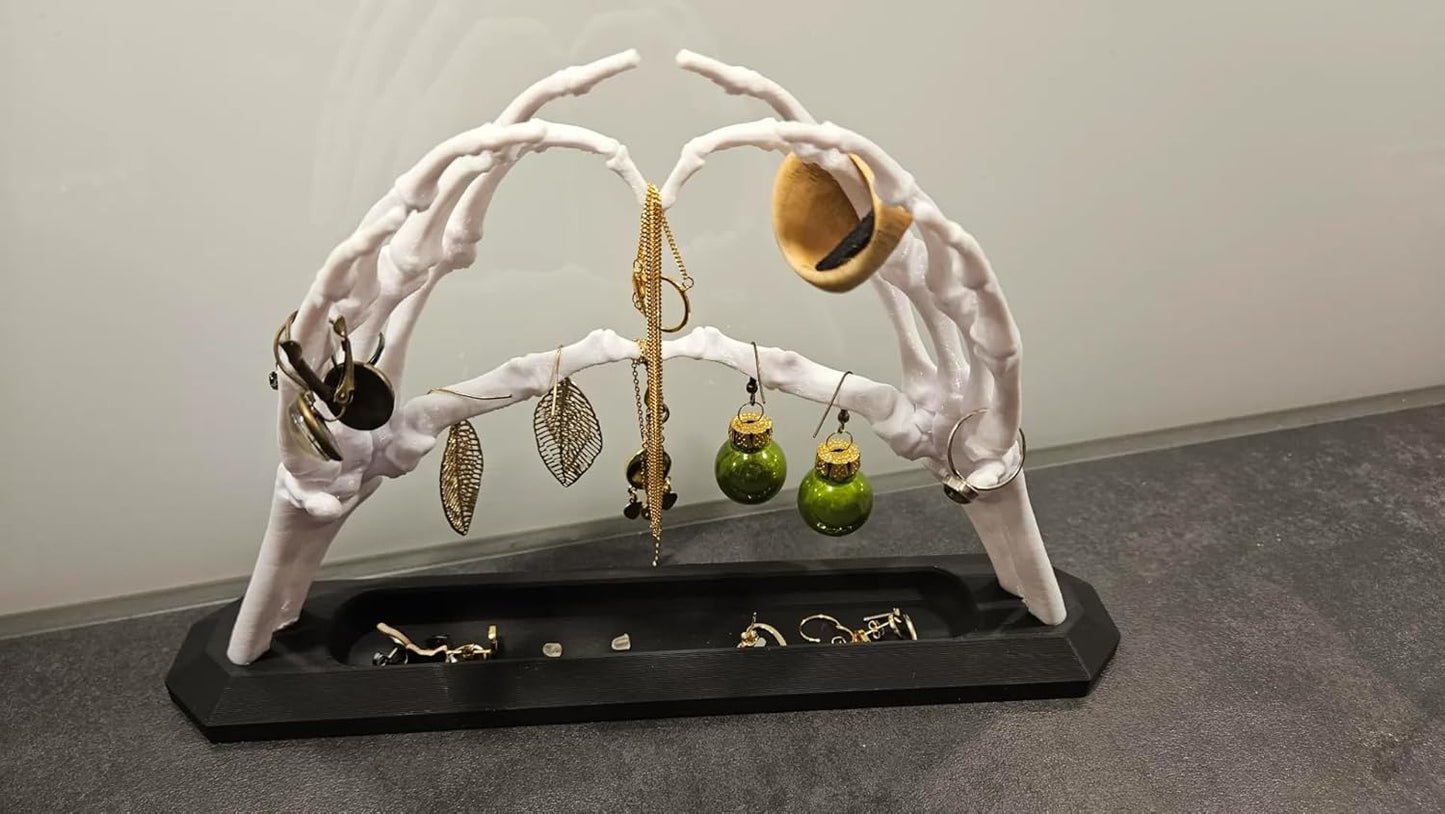 Skeleton Hand Jewelry Stand Holder Organizer, Creative Necklace Holder Jewelry Rack Hanger for Earring Bracelet, Gift for Women