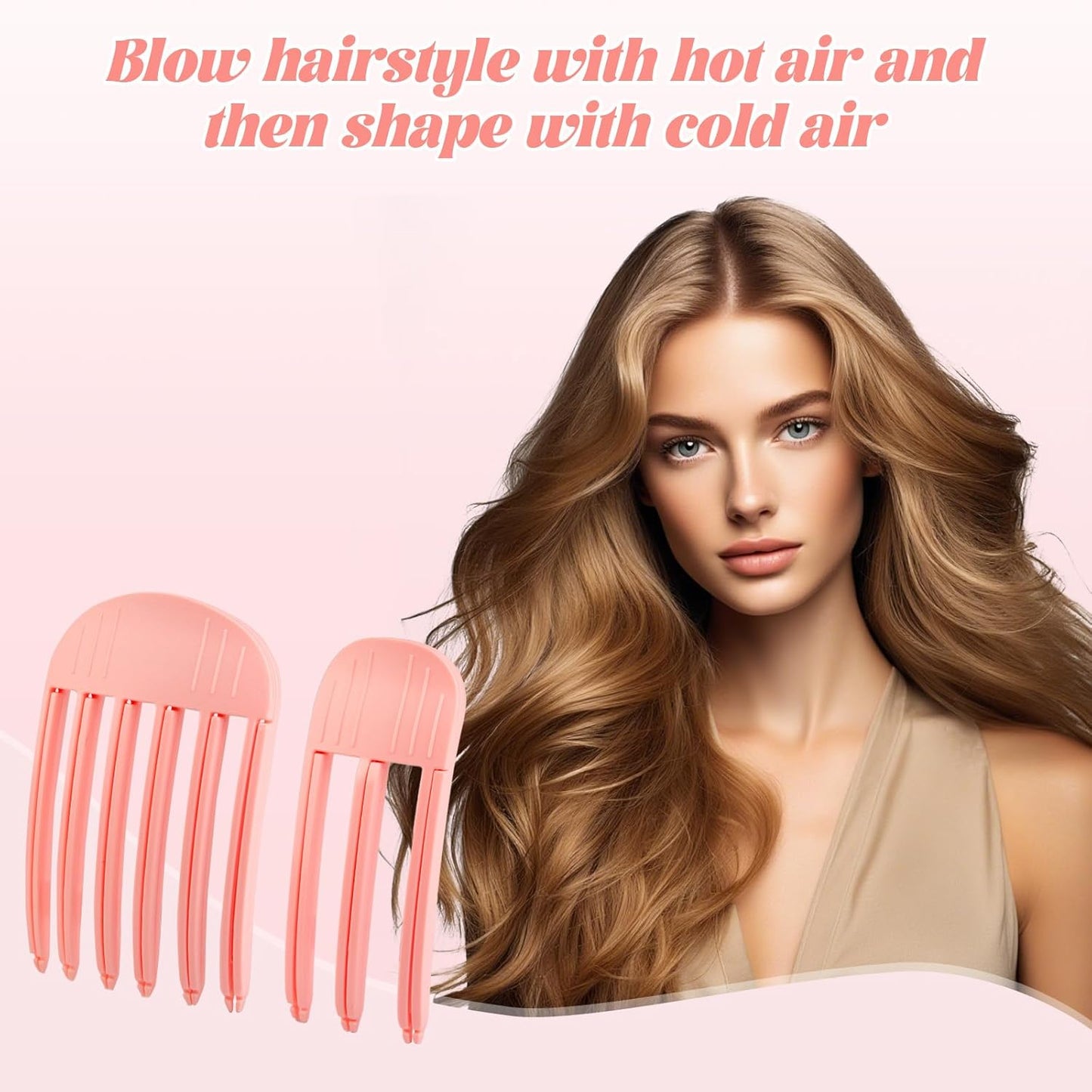 6Pcs Volumizing Hair Clips - Hair Volume Clips for Fluffy Bangs, Spong Bun Updo Volumizing Hair Root Clips Hair Comb Tool (Pink)
