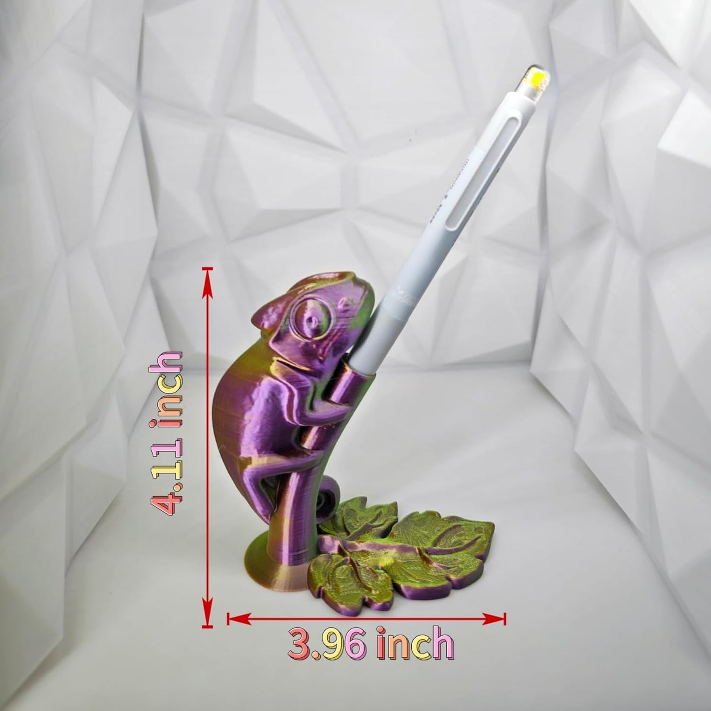 Creative Chameleon Pen Holder, Desk Organizer Cool Pen Stand Home Decor Pencil Holder (Red Gold Green)