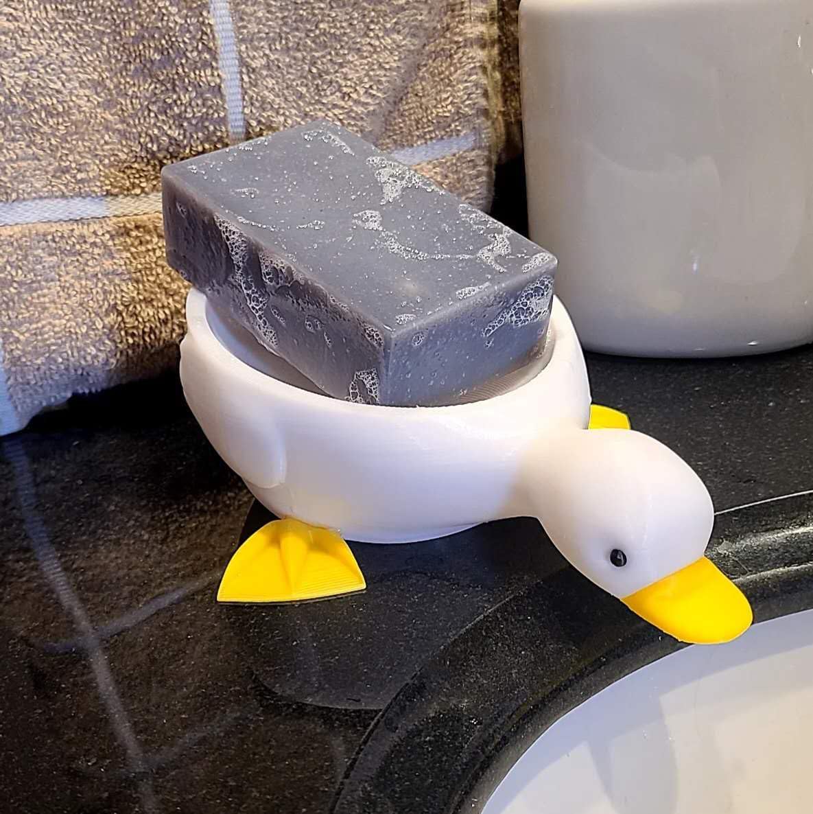 Cute Duck Soap Dishes with Draining, Shower Soap Dish Bar Soap Holder & Saver Waterfull Self-Driaing to Keep Your Soap Organized and Clean