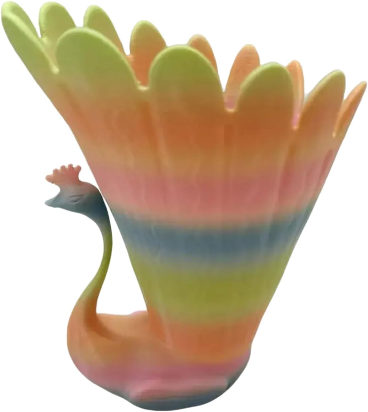 Creative Gradient Peacock Pen Holder for Desk, 3D Printed Pencil & Makeup Brush Holder Desk Organizers, Stylish Spacious Office Supplies Decorations Idea Gift for Women Girls