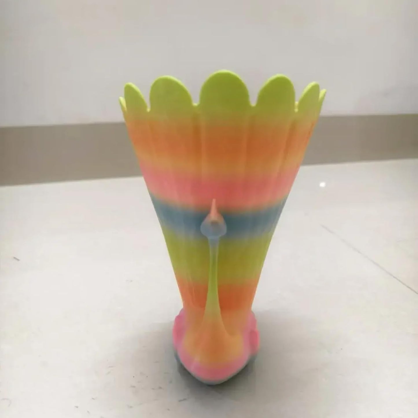 Creative Gradient Peacock Pen Holder for Desk, 3D Printed Pencil & Makeup Brush Holder Desk Organizers, Stylish Spacious Office Supplies Decorations Idea Gift for Women Girls