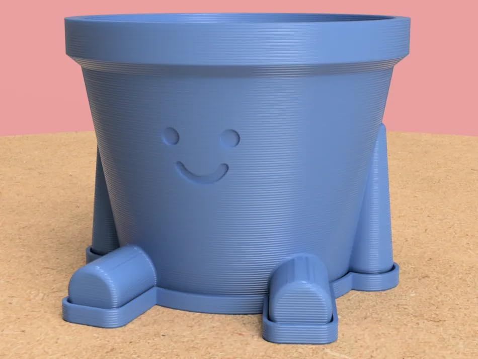 Cute Smiley Guy Indoor Plant Pots - 3.94 Inch Fower Pot with Drainage Hole and Drip Dray, Small Succulent Green Plants Pot, Cute Plant Gifts for Plant Lovers
