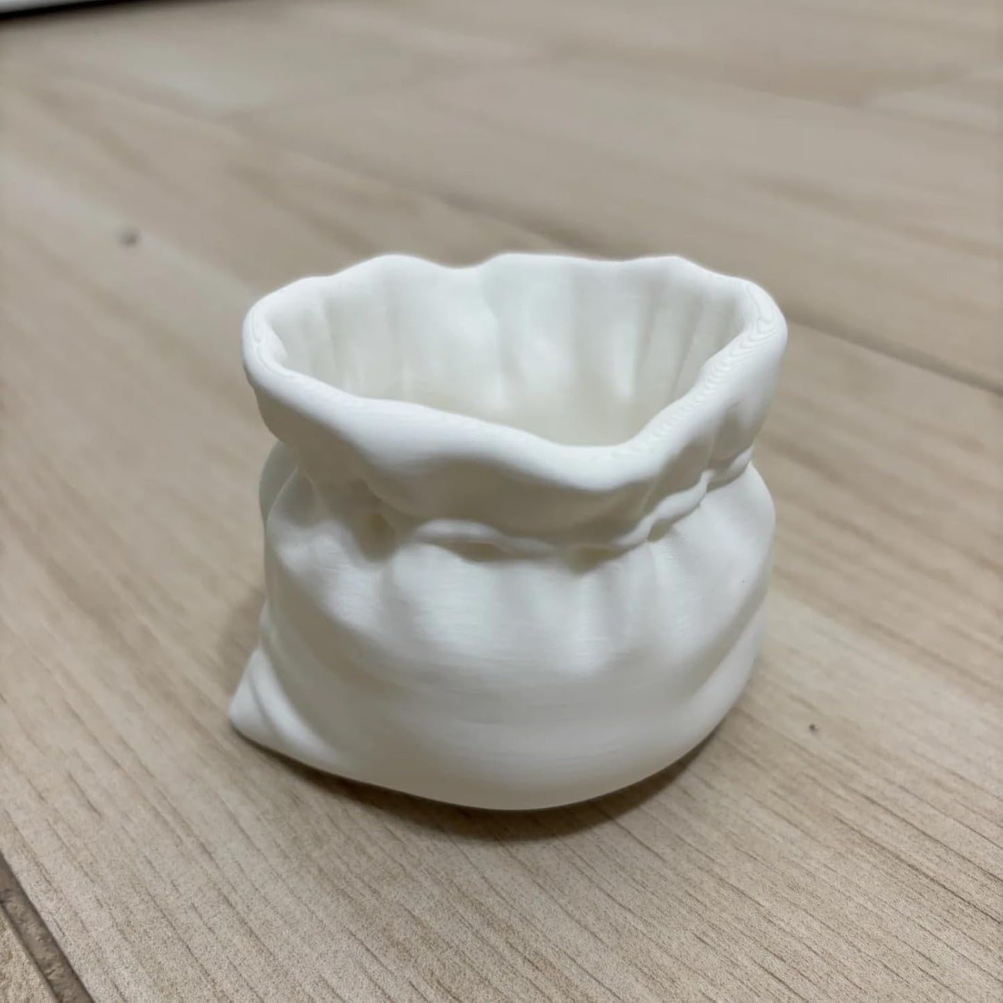 Unique Cumpled Fabric Sack Indoor Plant Pots - 3.54 Inch Fower Pot Small Succulent Green Plants Pot, Cute Plant Gifts for Plant Lovers