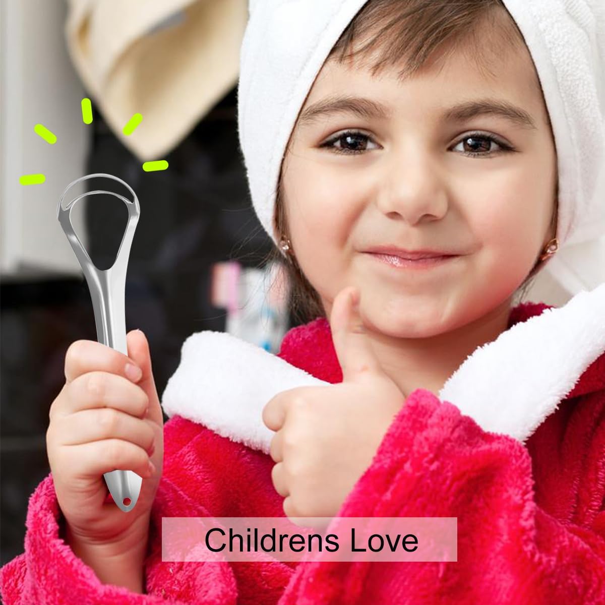 Tongue Scraper for Kids Adults, Metal Tongue Cleaner Scrubber for Oral Care - Reduce Bad Breath
