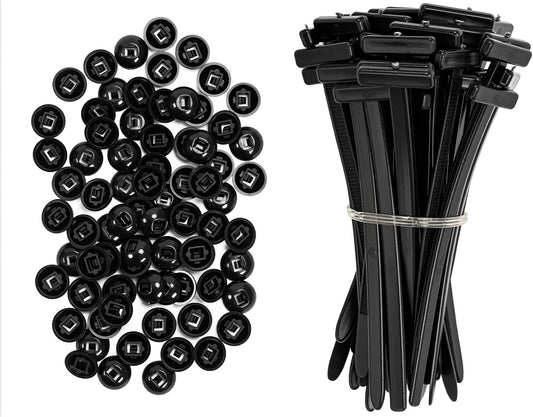 Nylon Universal Zip Ties, 100PCS Cable Ties Buckle, Self-Locking Multipurpose Black Zip Ties Heavy Duty for Car Daily Repair Indoor and Outdoor UV Resistant