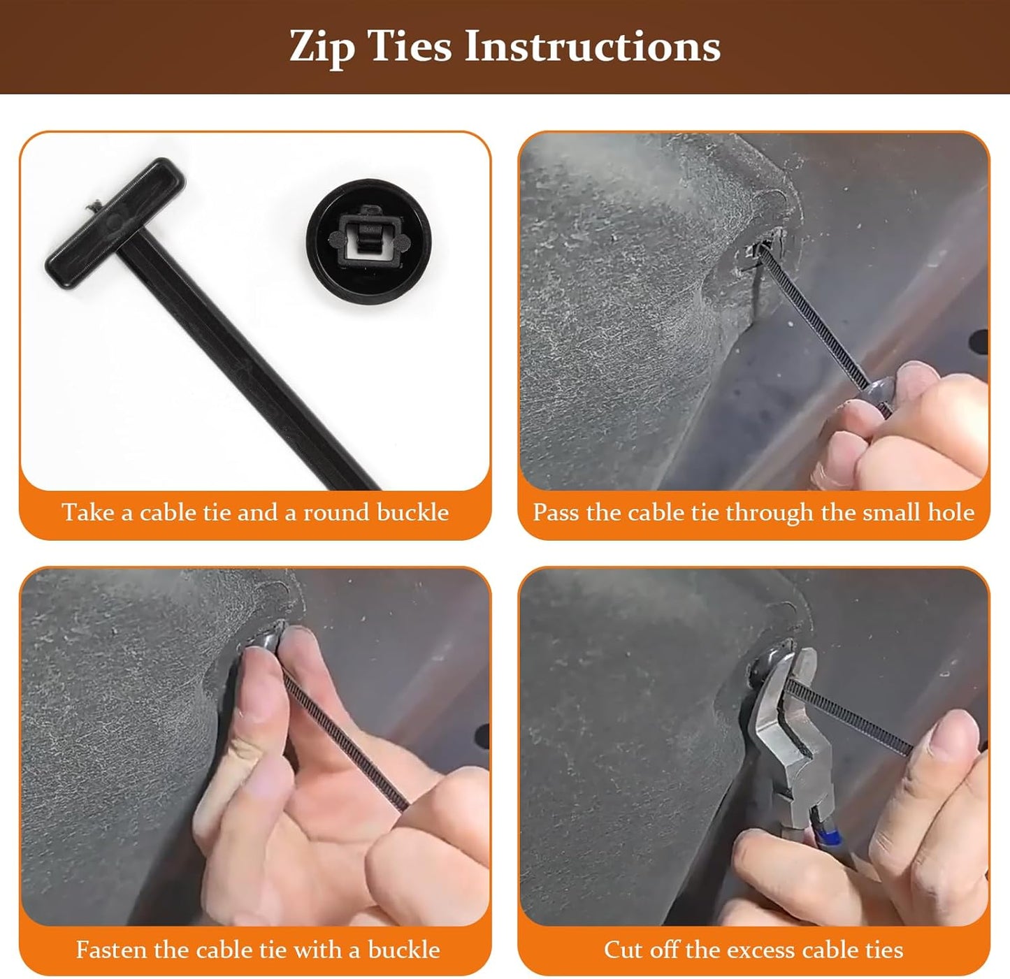 Nylon Universal Zip Ties, 100PCS Cable Ties Buckle, Self-Locking Multipurpose Black Zip Ties Heavy Duty for Car Daily Repair Indoor and Outdoor UV Resistant